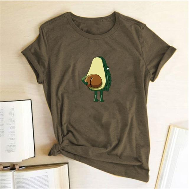 Graphic T-shirts Funny Print Avocado Short Sleeve - Easy Pickins Store