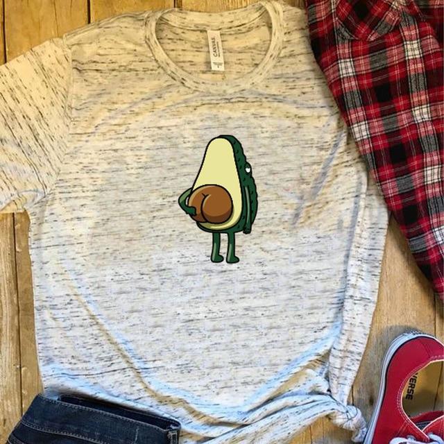 Graphic T-shirts Funny Print Avocado Short Sleeve - Easy Pickins Store