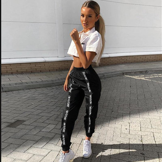 Harem Full Length Loose Jogger Elastic Waist Black - Easy Pickins Store