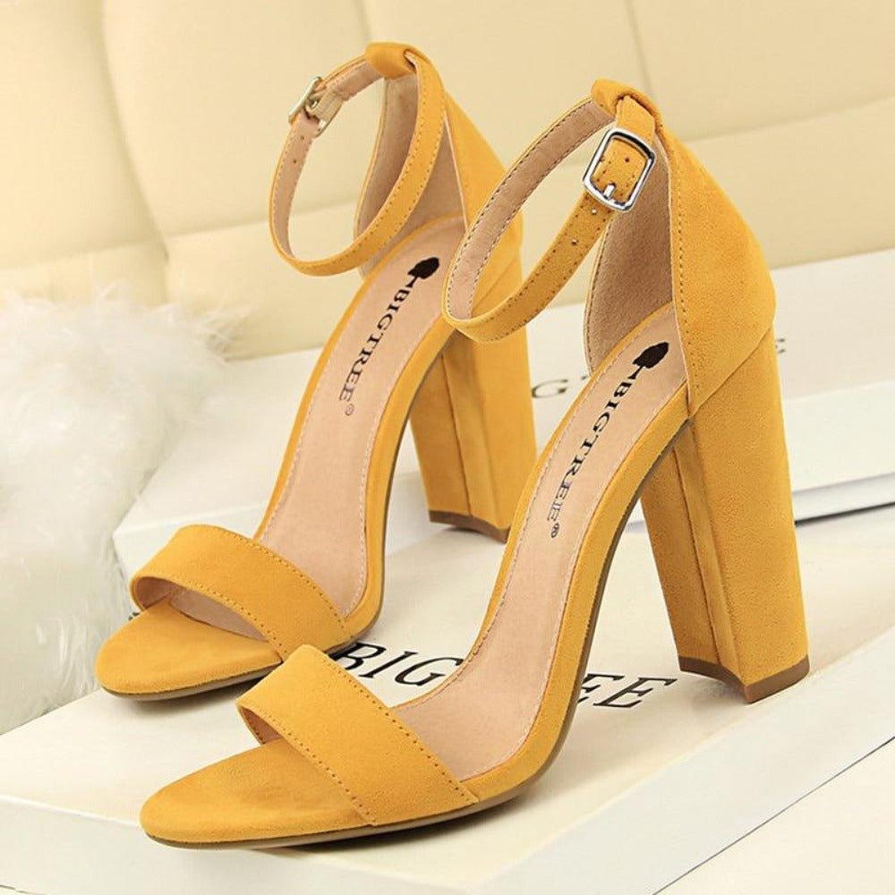 High Block Heels Pumps Buckle - Easy Pickins Store