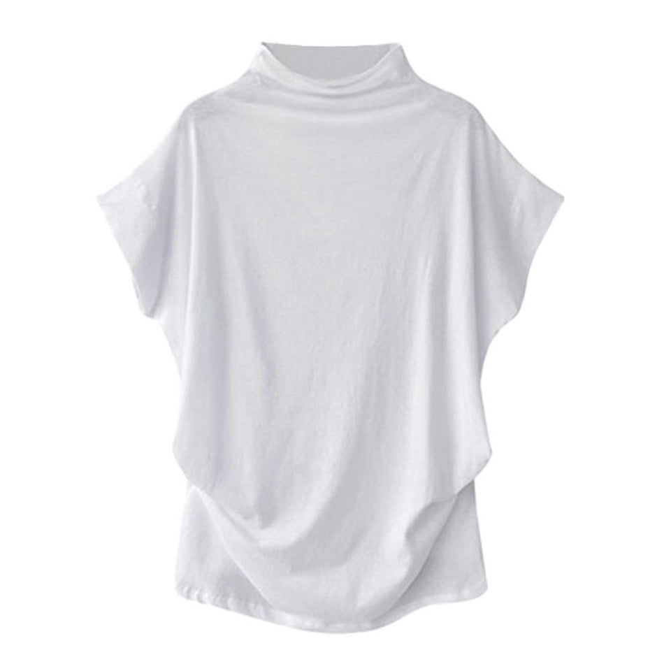 High Collar T-shirt Cotton Short Sleeve - Easy Pickins Store