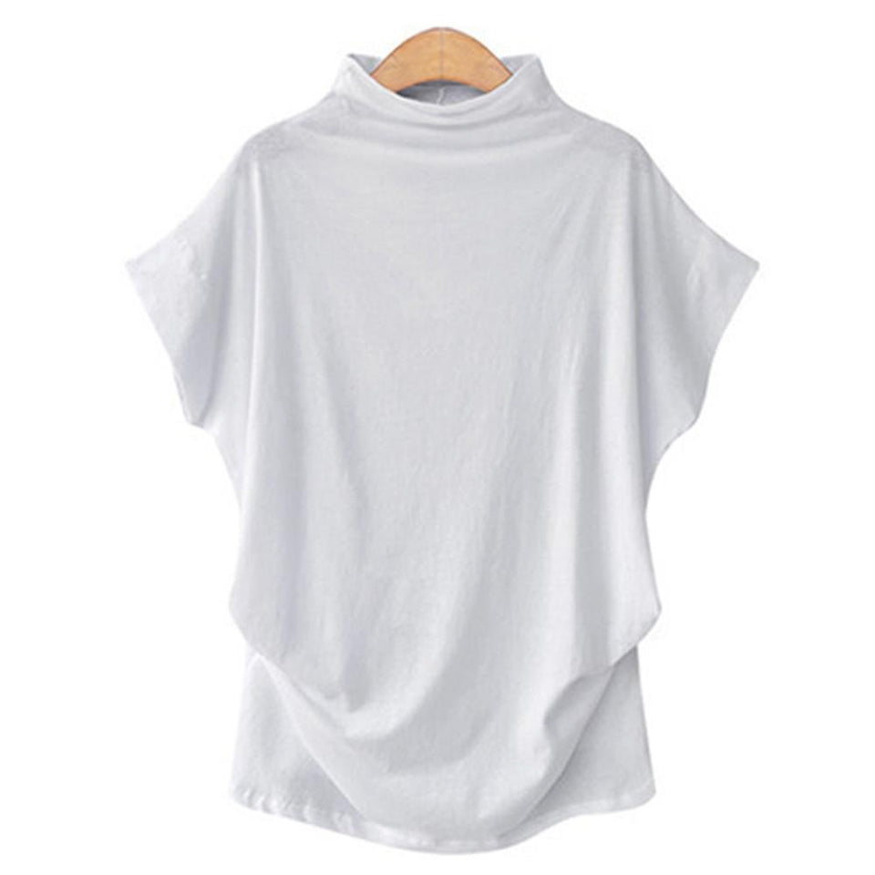 High Collar T-shirt Cotton Short Sleeve - Easy Pickins Store