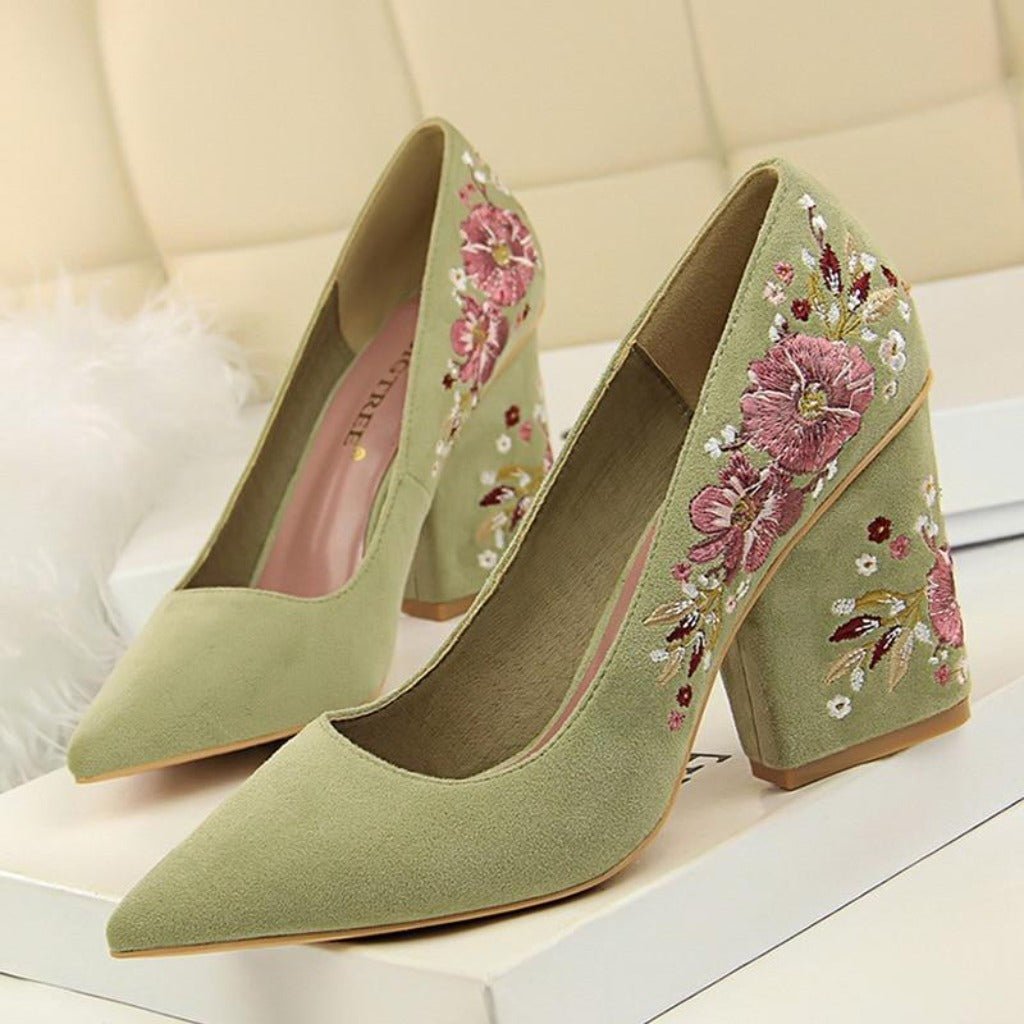 Bridal Flower Women's Fashion Pumps - High Heel Wedding Shoes - Easy Pickins Store