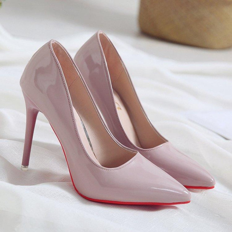 High Heels Leather Pointed Pumps - Easy Pickins Store