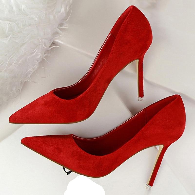 High Heels Suede Pumps Plus Sizes - Easy Pickins Store