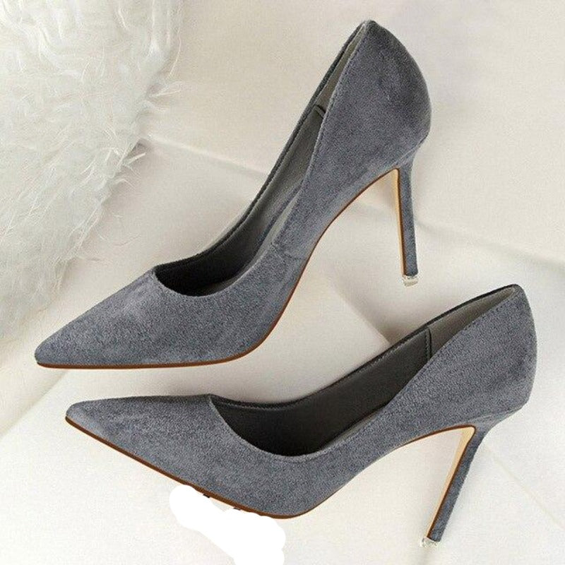 High Heels Suede Pumps Plus Sizes - Easy Pickins Store