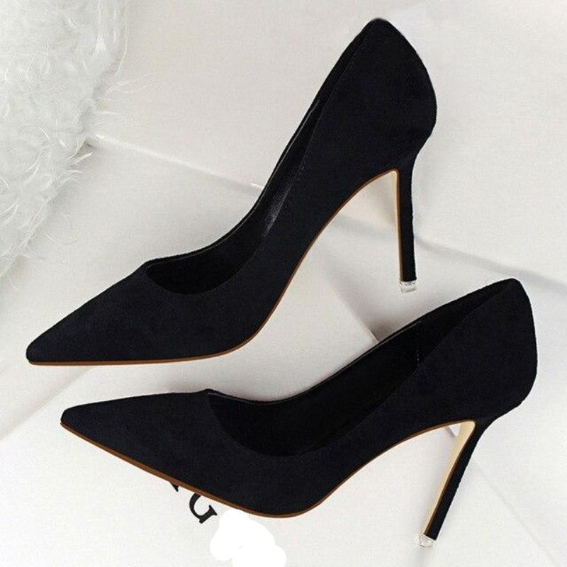 High Heels Suede Pumps Plus Sizes - Easy Pickins Store