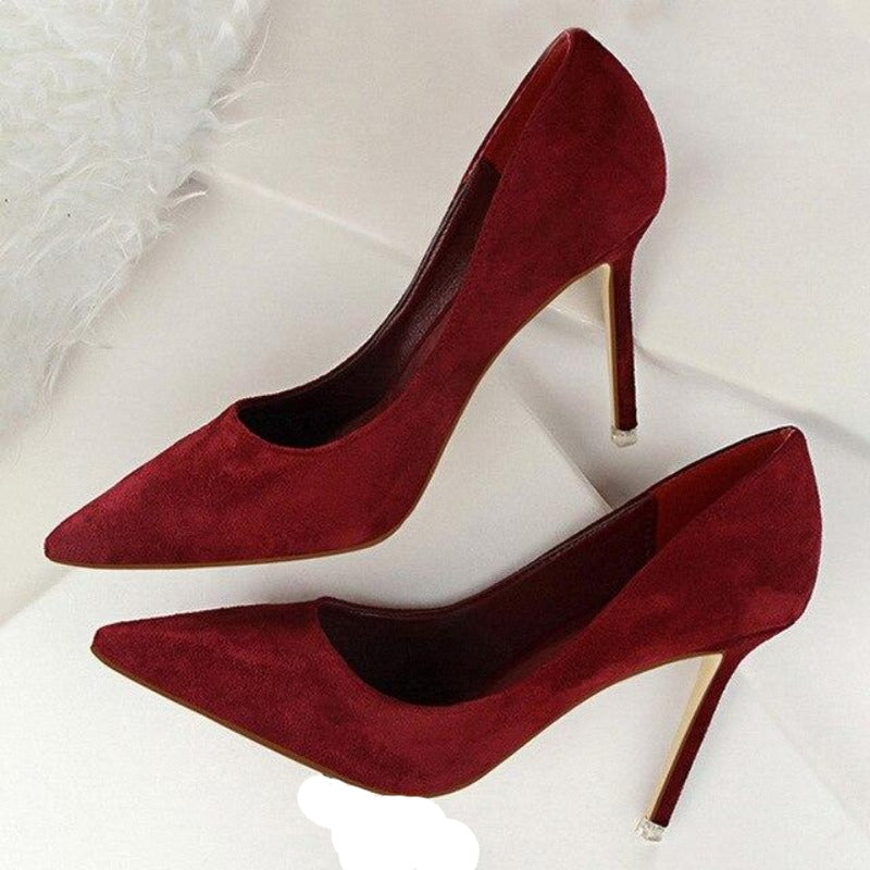 High Heels Suede Pumps Plus Sizes - Easy Pickins Store