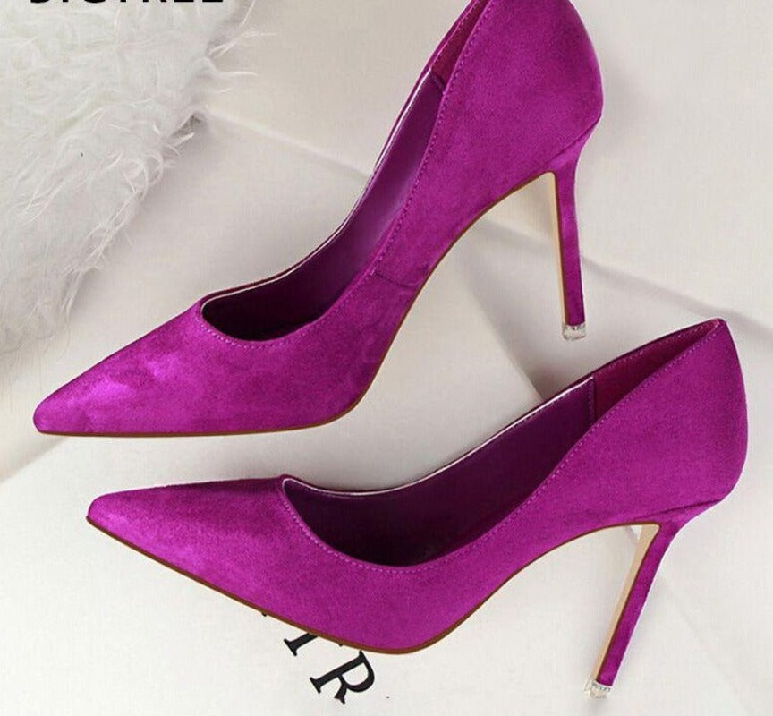 High Heels Suede Pumps Plus Sizes - Easy Pickins Store