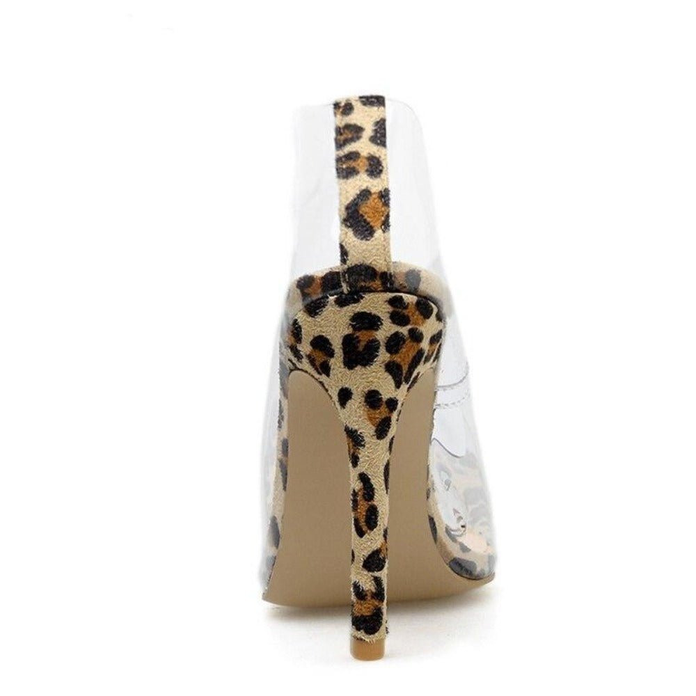 High Thin Heels Pointed Toe Slip on Leopard Pumps - Easy Pickins Store