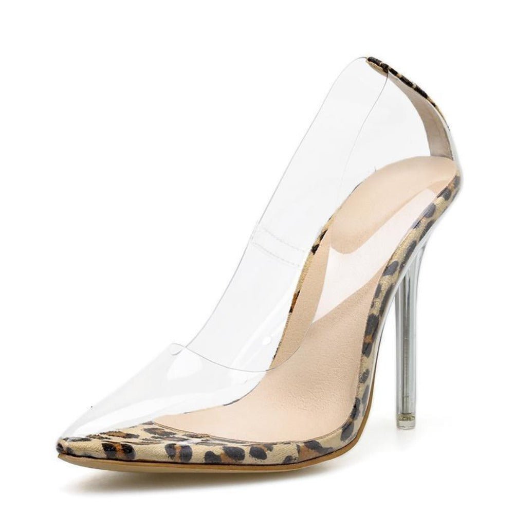 High Thin Heels Pointed Toe Slip on Leopard Pumps - Easy Pickins Store