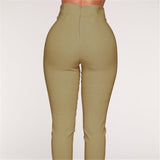 High Waist Bowknot Long Slim Skinny Pants Bandage Elastic Pencil - Easy Pickins Store