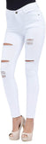 High Waist Butt Lift Stretch Ripped Skinny Jeans Distressed Denim - Easy Pickins Store