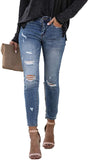 High Waist Butt Lift Stretch Ripped Skinny Jeans Distressed Denim - Easy Pickins Store