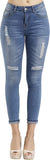 High Waist Butt Lift Stretch Ripped Skinny Jeans Distressed Denim - Easy Pickins Store