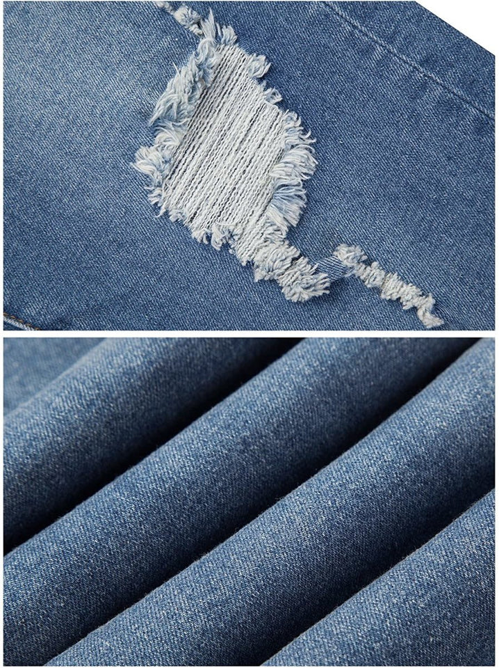 High Waist Butt Lift Stretch Ripped Skinny Jeans Distressed Denim - Easy Pickins Store
