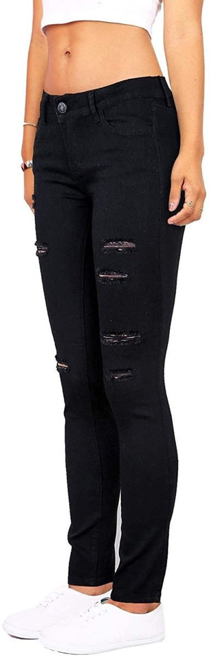 High Waist Butt Lift Stretch Ripped Skinny Jeans Distressed Denim - Easy Pickins Store