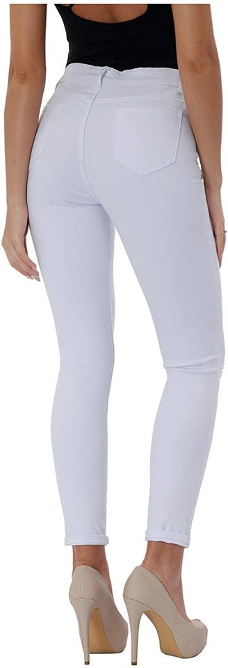 High Waist Butt Lift Stretch Ripped Skinny Jeans Distressed Denim - Easy Pickins Store
