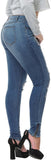 High Waist Butt Lift Stretch Ripped Skinny Jeans Distressed Denim - Easy Pickins Store