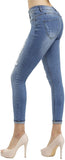 High Waist Butt Lift Stretch Ripped Skinny Jeans Distressed Denim - Easy Pickins Store
