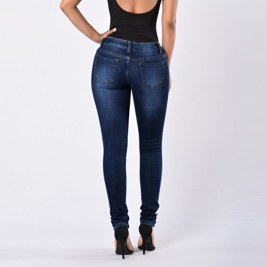 High Waist Denim Jeans - Easy Pickins Store