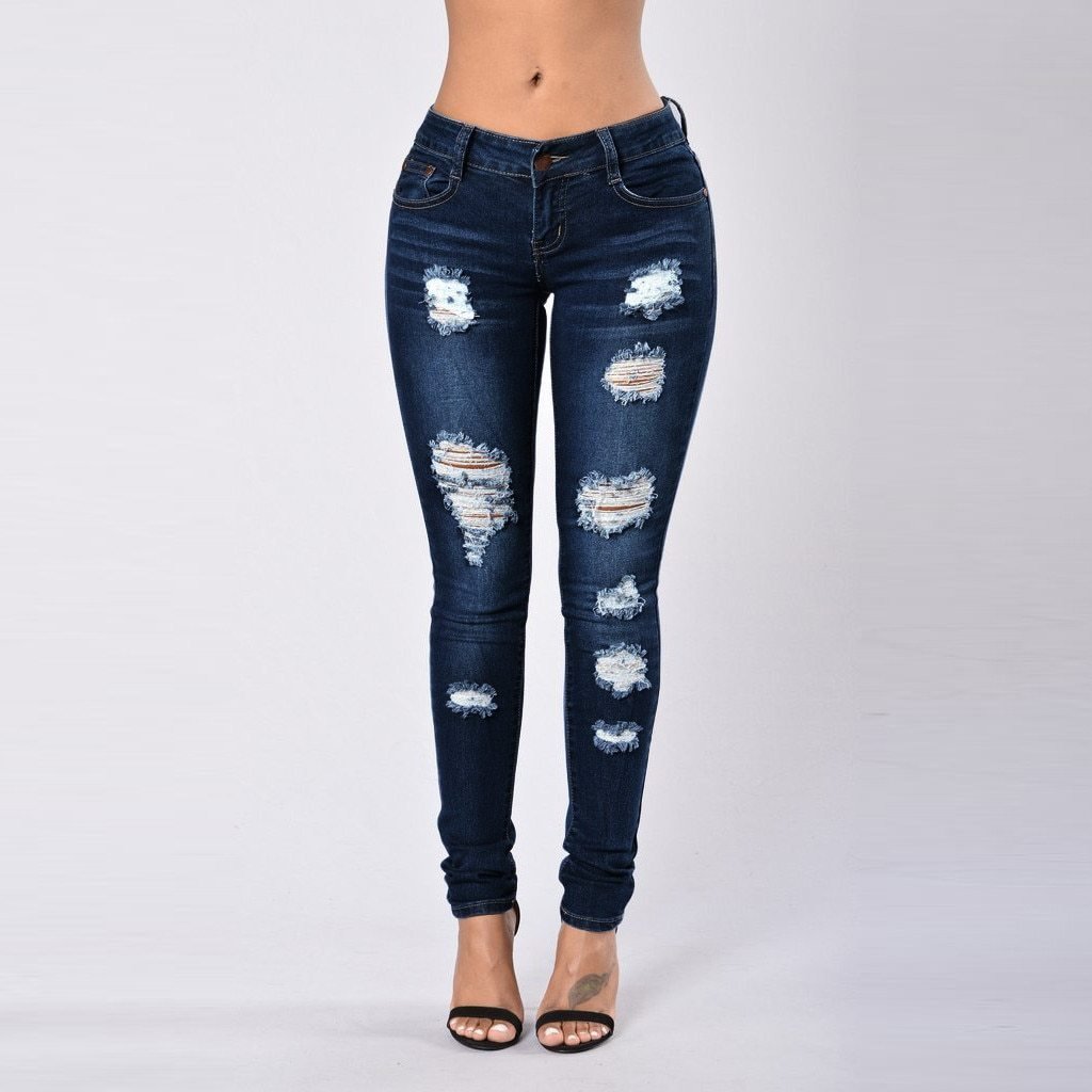 High Waist Denim Jeans - Easy Pickins Store
