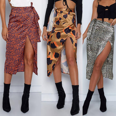 High Waist Irregular Split Bandage Pencil Skirt - Easy Pickins Store