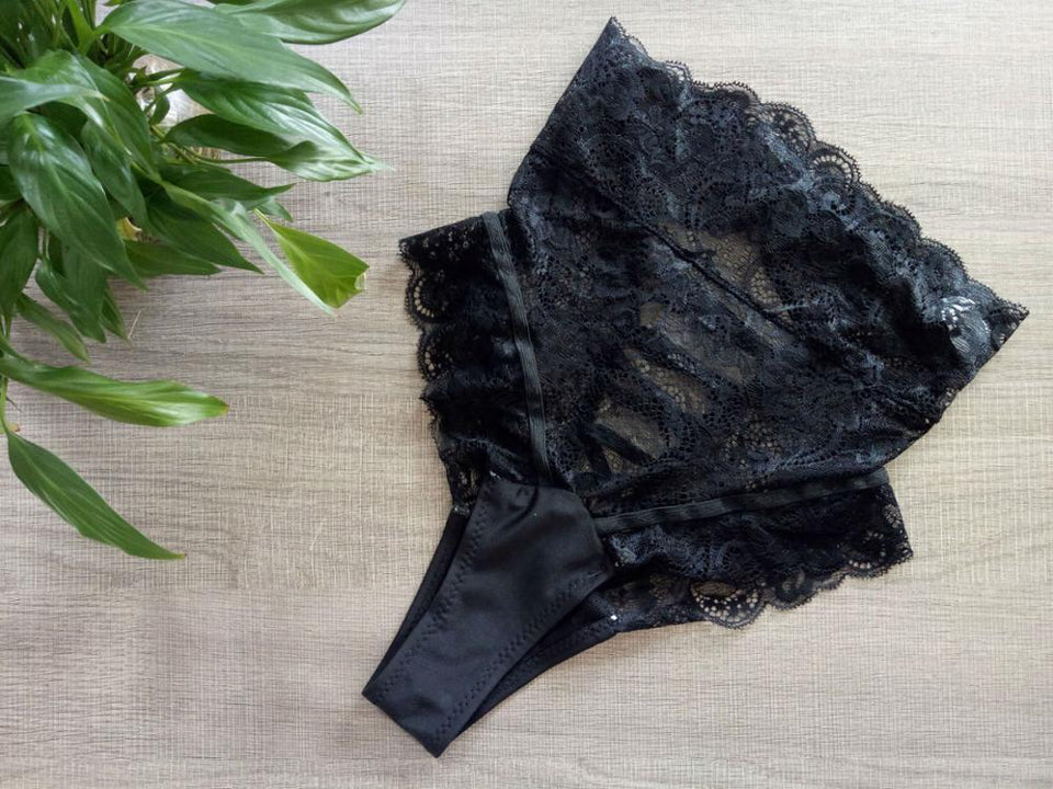 High Waist Lace Thongs and G Strings Hollow Out Lingerie - Easy Pickins Store