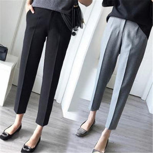 High Waist Long Pants Loose Straight Black Grey - Easy Pickins Store