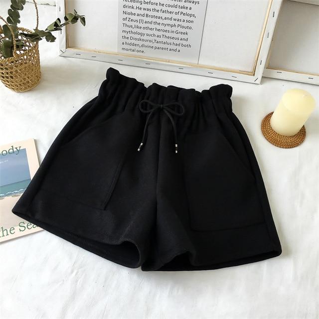 High Waist Loose Thick Warm Elastic Waist Straight Booty Pocket Shorts - Easy Pickins Store