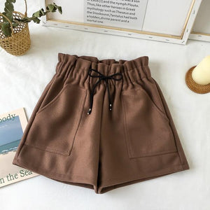 High Waist Loose Thick Warm Elastic Waist Straight Booty Pocket Shorts - Easy Pickins Store