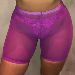 High Waist Mesh Sheer Shorts Bikini Bottom Cover Up - Easy Pickins Store