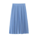 High Waist Pleated Solid Color Half Length Elastic Skirt - Easy Pickins Store