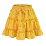 High Waist Ruffled Floral Short Skirt - Easy Pickins Store