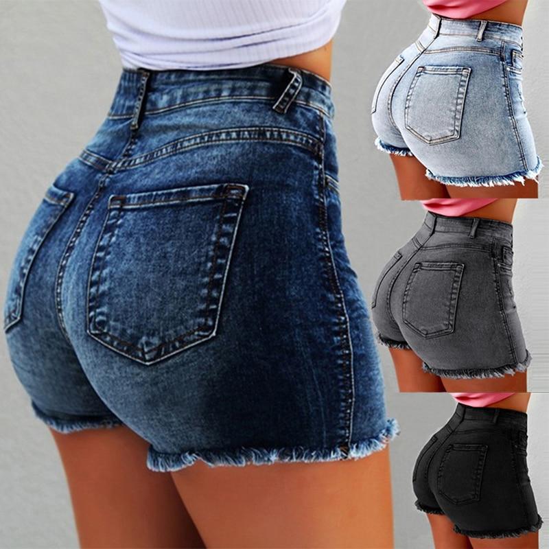 High Wasted Denim Shorts Push Up Skinny Slim - Easy Pickins Store