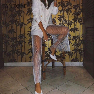 Hollow Out Elastic Fishnet Pants - Easy Pickins Store