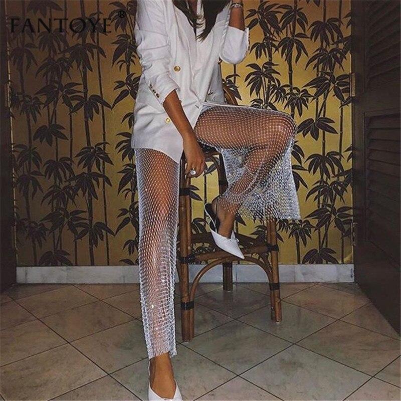 Hollow Out Elastic Fishnet Pants - Easy Pickins Store
