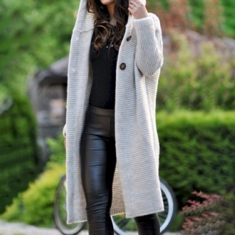 Hooded Knitting Outwear Long Sleeve Cardigan - Easy Pickins Store
