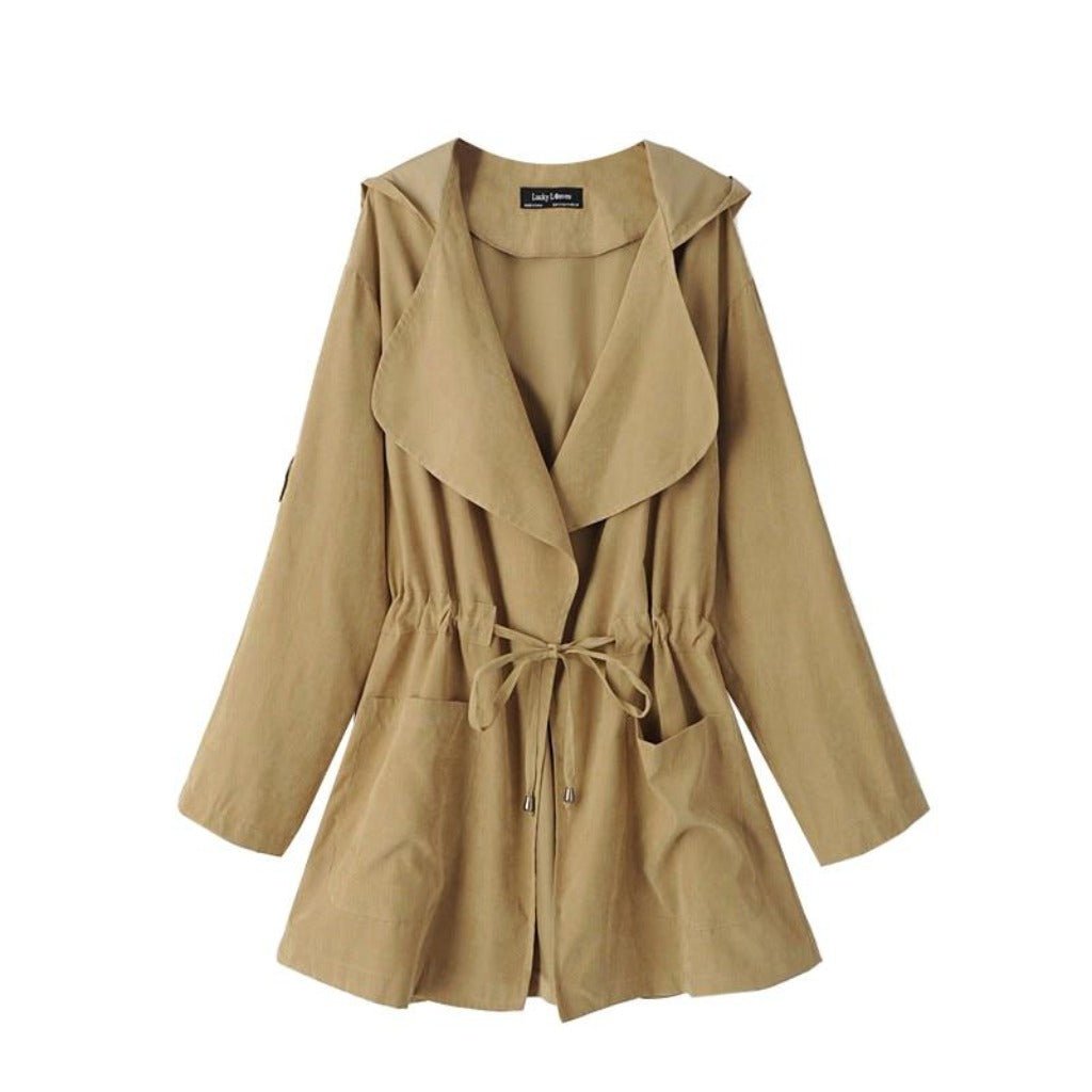 Open Stitch Light Windbreaker Hooded Coat - Easy Pickins Store