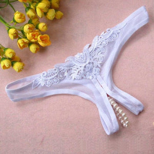 Hot Sexy Lingerie Lace Women G String Bowknot Low Waist Pearl Thongs Panties Latex Panties Briefs Lingerie Hot Erotic Underwear|latex panties|panties latex|sexy latex underwear - Easy Pickins Store