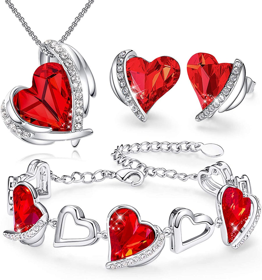 Jewelry Set 4 Pieces Set Women Pendant Necklace Earrings Bracelet - Easy Pickins Store