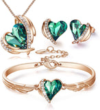 Jewelry Set 4 Pieces Set Women Pendant Necklace Earrings Bracelet - Easy Pickins Store
