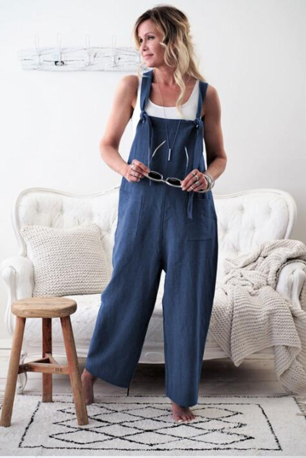 Jumpsuit Cotton Linen Loose - Easy Pickins Store