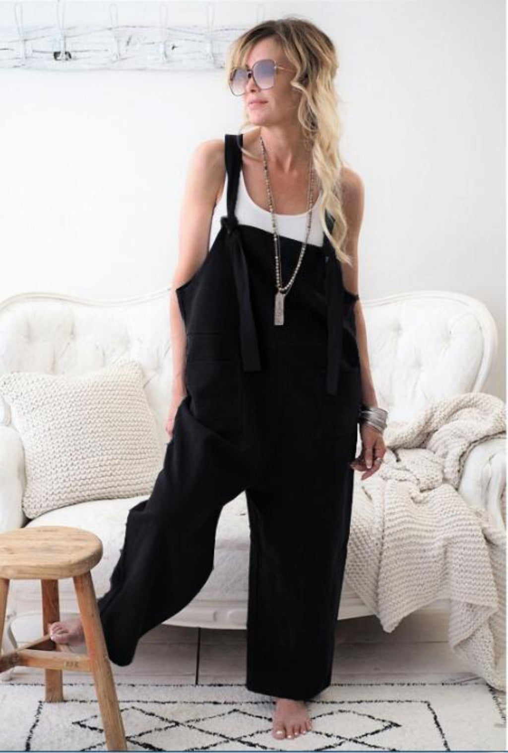 Jumpsuit Cotton Linen Loose - Easy Pickins Store