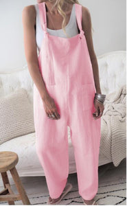 Jumpsuit Cotton Linen Loose - Easy Pickins Store