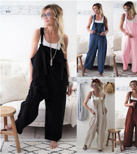 Jumpsuit Cotton Linen Loose - Easy Pickins Store