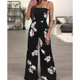 Jumpsuit Loose Floral Printed Wide Leg - Easy Pickins Store