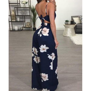 Jumpsuit Loose Floral Printed Wide Leg - Easy Pickins Store