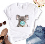 Koala Chewing Gum Print T-shirt - Easy Pickins Store