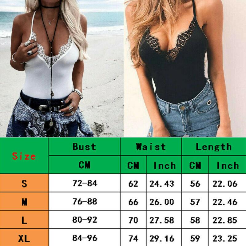 Lace Bodysuit Sleeveless Patch V neck Jumpsuit Romper - Easy Pickins Store